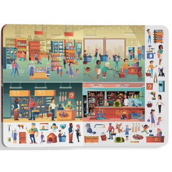 сторінка книги Великий віммельбух Професії з ілюстраціями розворот книги Великий віммельбух Професії