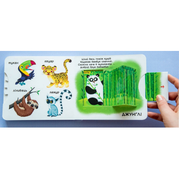 сторінка книги Тварини Перша книжка з рухомими елементами дитяча книга Тварини Перша книжка з рухомими елементами