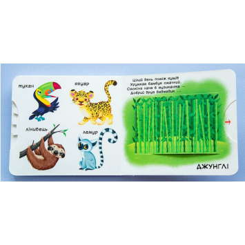 інтерактивна книга Тварини Перша книжка з рухомими елементами розворот книги Тварини Перша книжка з рухомими елементами